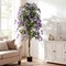6 FT Artificial Wisteria Tree with Purple Flowers and Natural Trunk